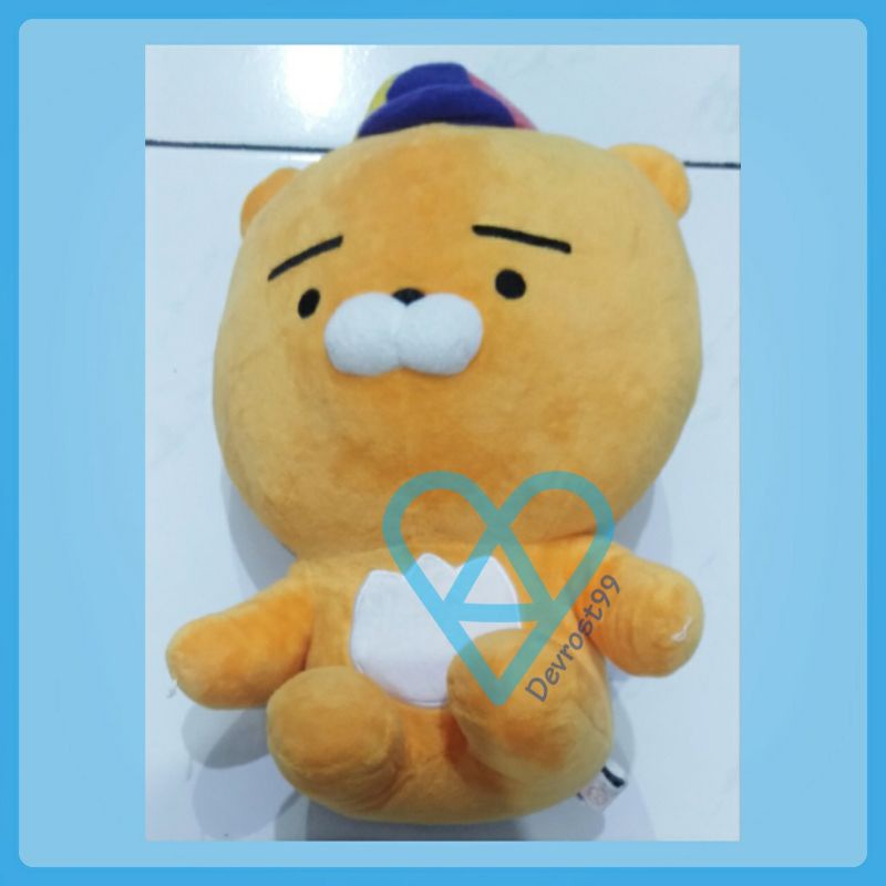 Ryan Kakao Talk Friend Doll Kakaofriends Boneka Plush Plushie Friends Topi Cap Warna Warni Duduk PL
