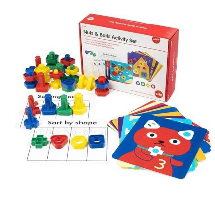 edx - Nuts & Bolts Activity Set, Mainan Edukasi Anak Belajar Bentuk