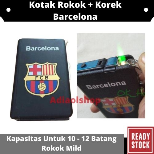 KOTAK ROKOK PLUS KOREK API CLUB BOLA BARCELONA