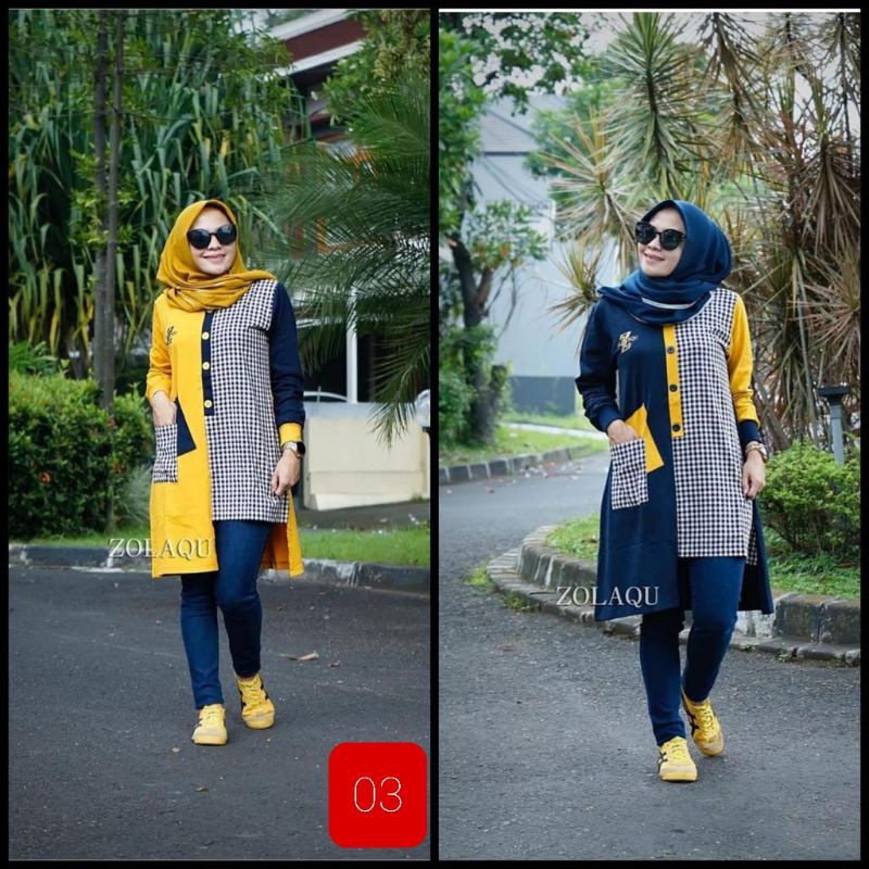 kaos tunik panjang zolaqu