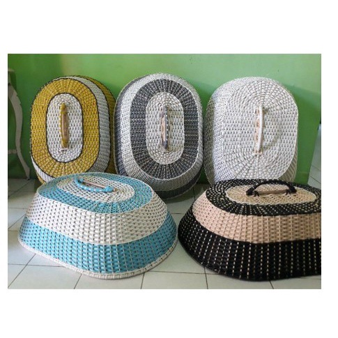 Tudung Saji Rotan Ukuran Besar Bentuk Oval - Random