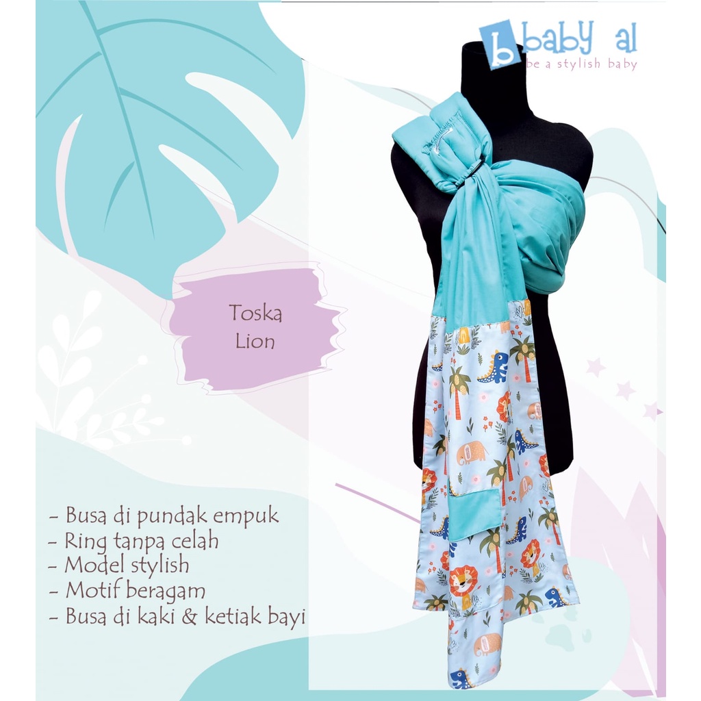 Gendongan Ring Sling Baby AL - TOSCA Mix Motif - Gendongan Bayi Kain Panjang