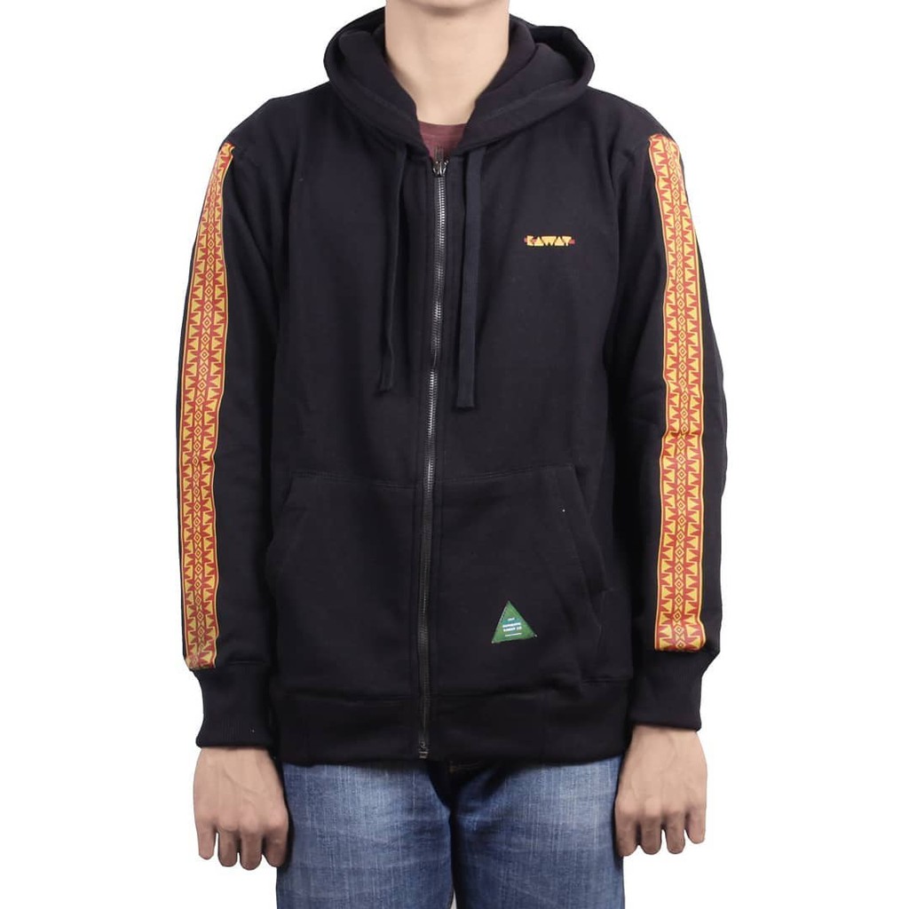 JAKET ZIPPER HOODIE PRIA/WANITA - KAWAY HANDTAIPE ZIP BLACK