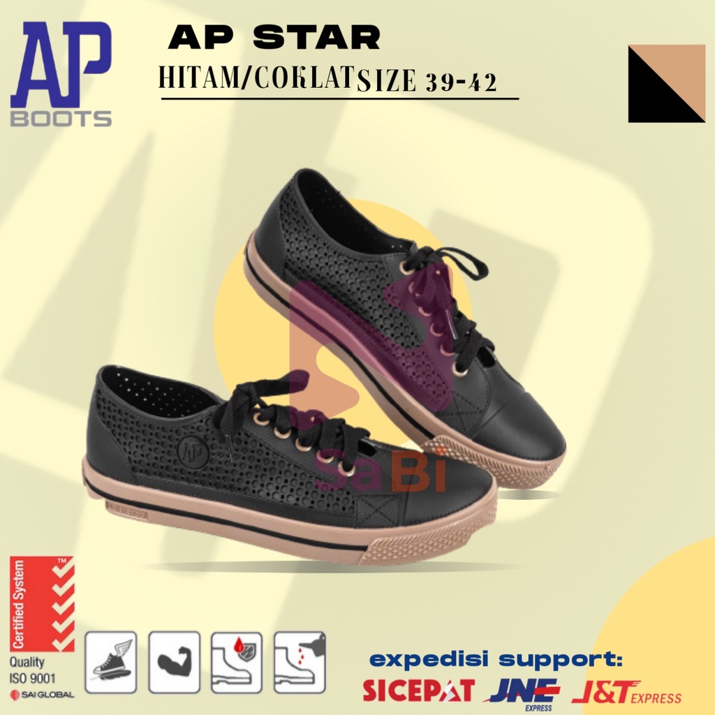 Sepatu AP STAR Hitam Coklat - Sepatu Kets AP Boots/sepatu buat main/sepatu sekolah,sepatu anak muda