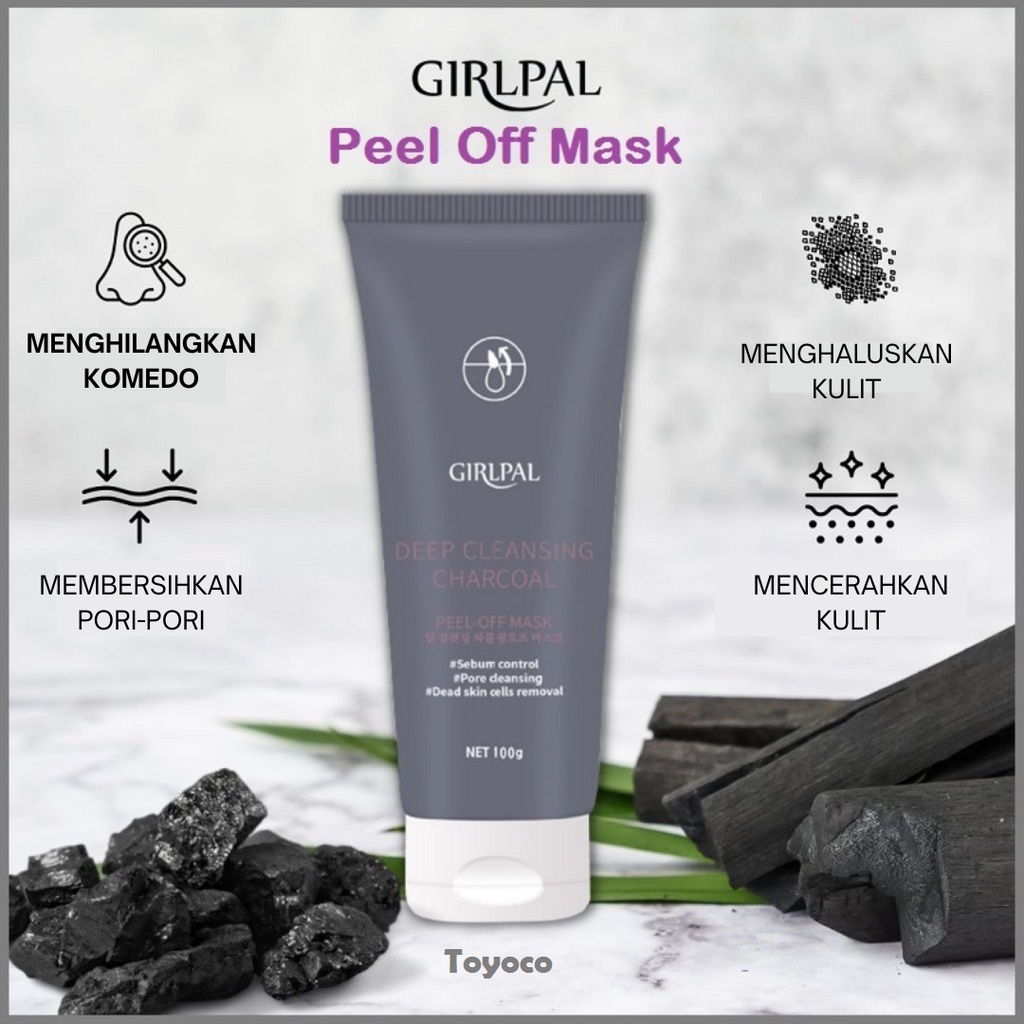 Girlpal Charcoal Blackhead Remover Peel Off Mask Masker Wajah Pembersih Komedo Hidung Wajah Jerawat Beruntusan Mengecilkan Poripori Wajah Bpom