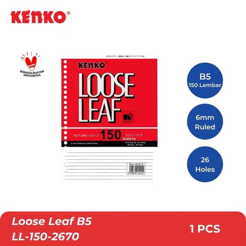 

Kenko Loose Leaf B5-LL 150-2670 (150 Lembar)