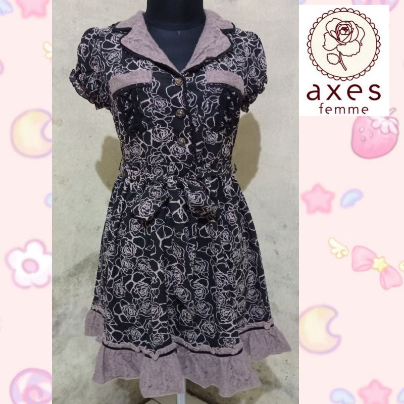 Axes femme rose gold black dress