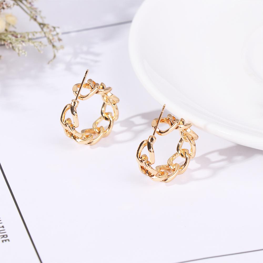 Lily Hoop Earrings Perhiasan Pernikahan Pesta Minimalis Rantai Berongga