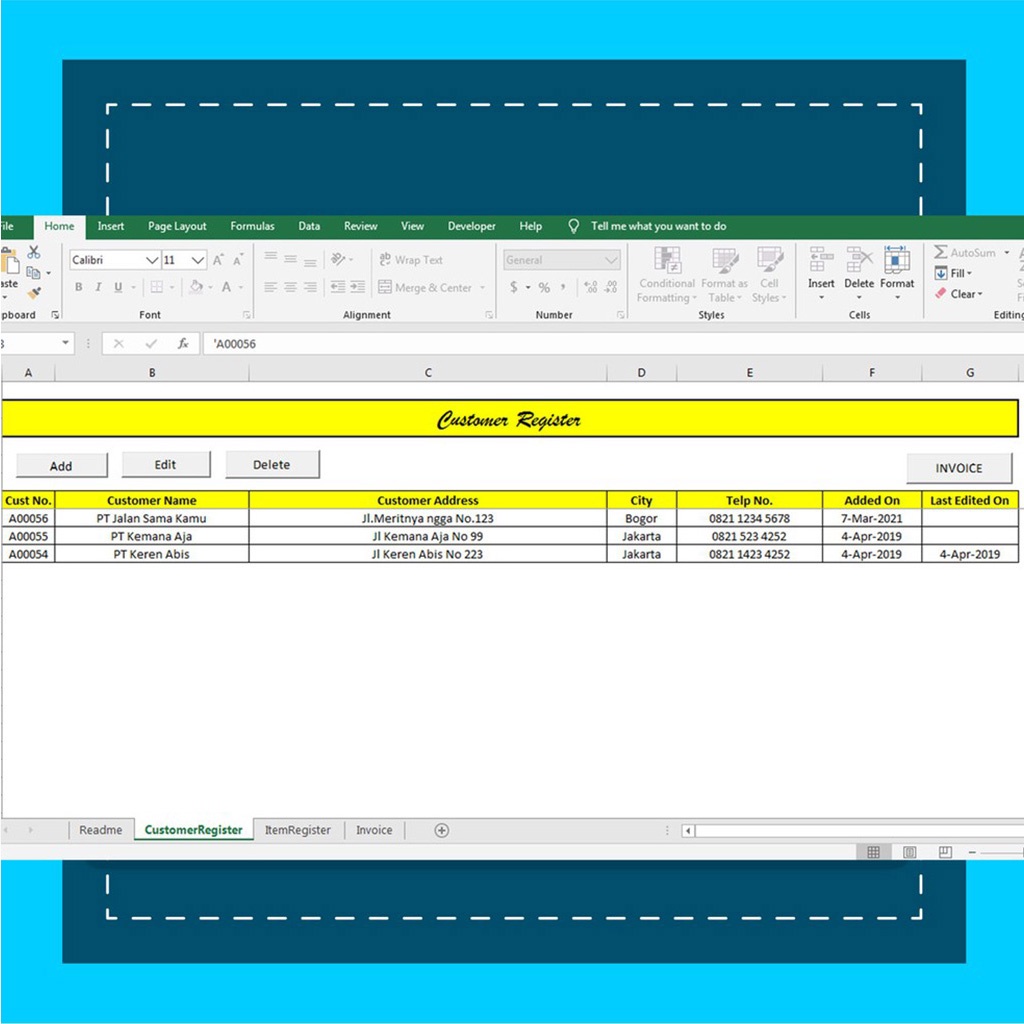 Aplikasi Excel VBA  Invoice / Faktur Otomatis Untuk Penjualan Barang