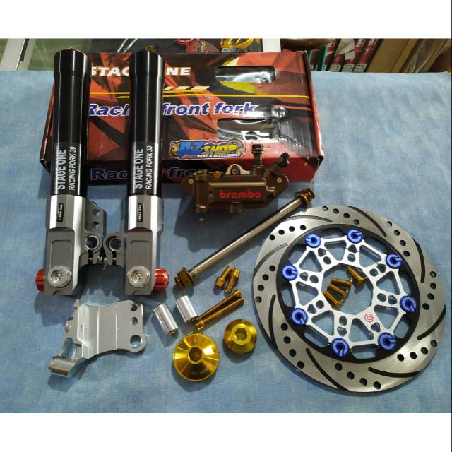 Paket Tabung Bottom Shock Depan RT Stage Copy Ori Scoopy Beat Vario Wave Mio Fino Nouvo Satria Dll