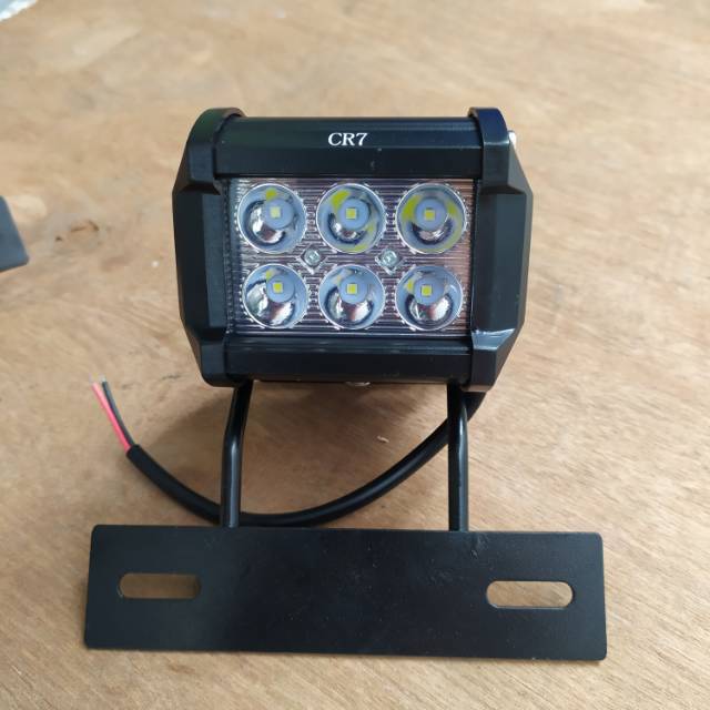 Lampu LED 6 mata RX KING plus breket dudukan lampu plat nomor CR 7
