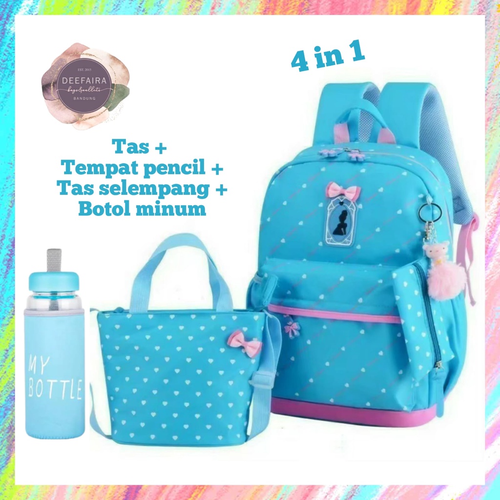 Tas Ransel Lucu Anak Perempuan Barb1e Mirr0r 4 In 1 Tas Sekolah Anak Tk Sd Smp