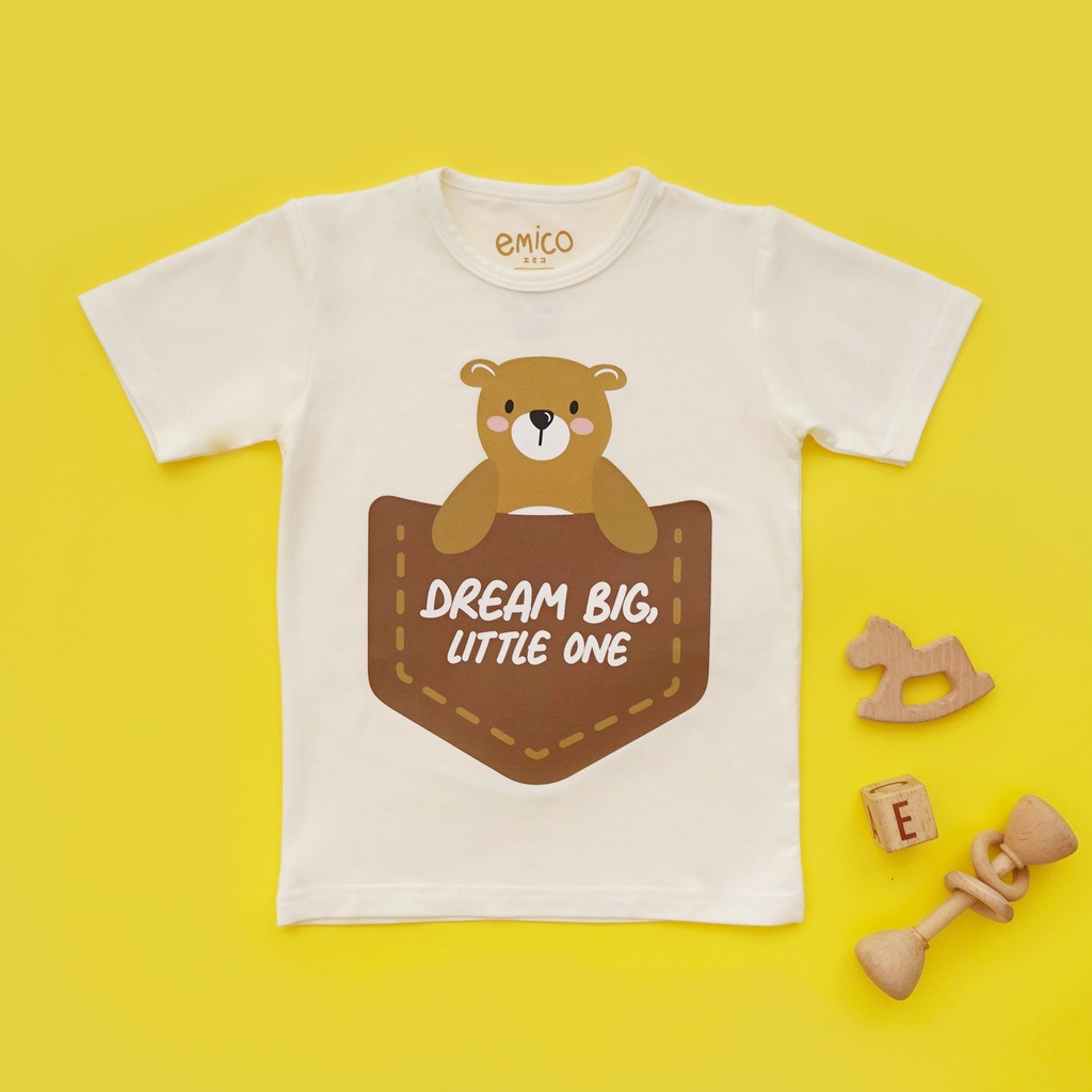 [Tencel T-Shirt] Emico x Nine Months Later T-Shirt Holiday - Baju Anak TENCEL™ T-Shirt - Ninemonthslater Collab Baju Balita Hadiah Ulang Tahun Birthday Atasan Set Kaos Adem