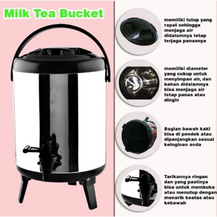 Termos 8 Liter THERMOS DISPENSER / Water tank Jug Dispenser 8L 10L / Juice Teh Kopi Stainless Kran Panas Dingin Milk Tank