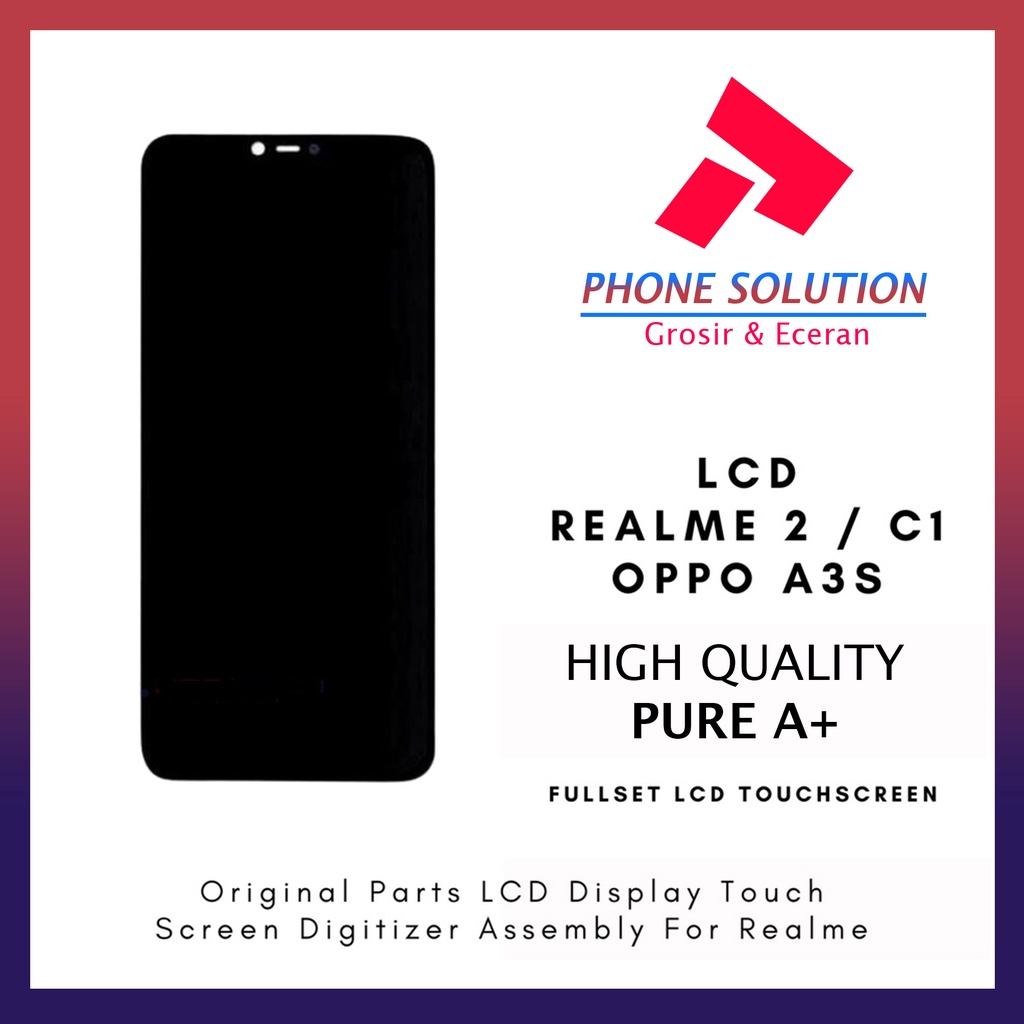 LCD Oppo A3S CPH-1803  LCD Realme 2  LCD Realme C1 Original Universal Fullset Touchscreen - Parts Kompatibel Dengan Produk Oppo // Supplier LCD Oppo A3S - Garansi 1 Bulan