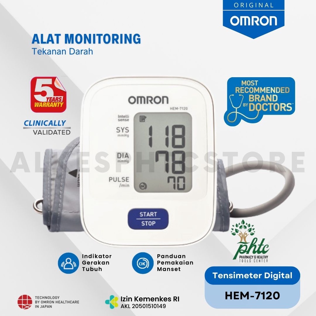 OMRON Tensimeter Digital Omron HEM-7120 Tensi Elektrik Otomatis - 7120