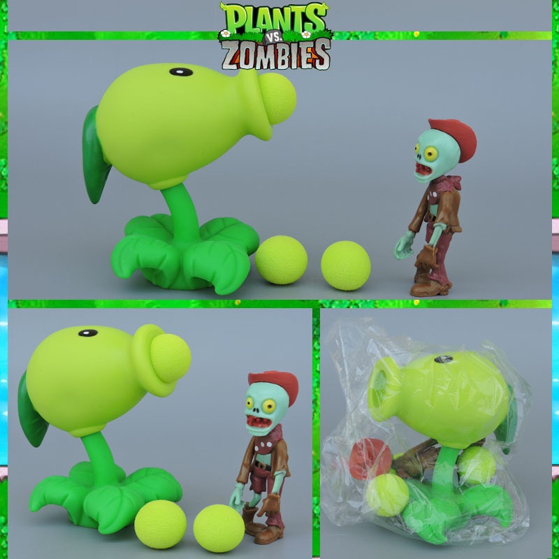 Mainan Action Figure PVZ Plant vs Zombies Kacang Polong 48 Gaya Bahan PVC Untuk Hadiah Ulang Tahun Anak