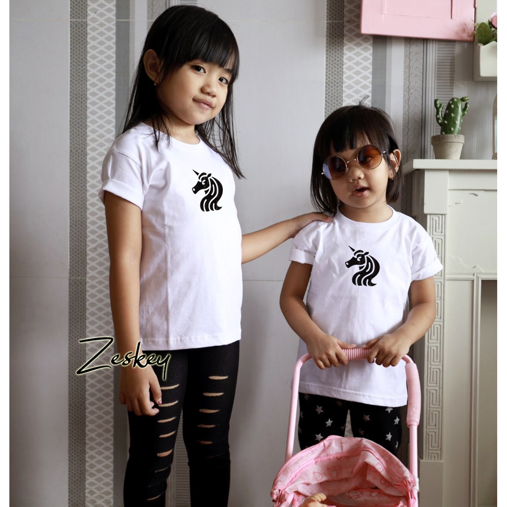 Zeskey t shirt anak perempuan / kaos glitter anak / kaos anak perempuan unicorn kuda poni ta3