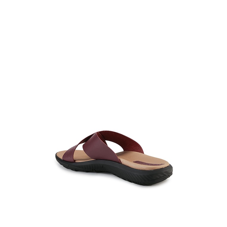 SANDAL SLIDE KULIT OBERMAIN PRIA ORIGINAL CASUAL MERAH MAROON OM06