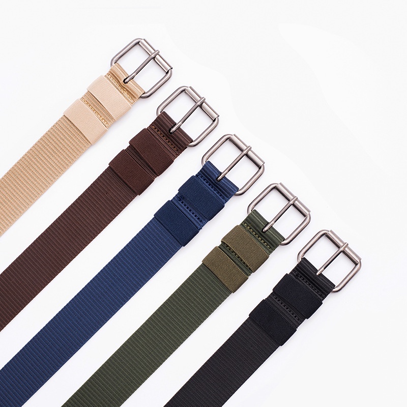 [LMS] IKAT PINGGANG PRIA CANVAS NYLON GESPER KEPALA MODEL JARUM MEN BELT SABUK