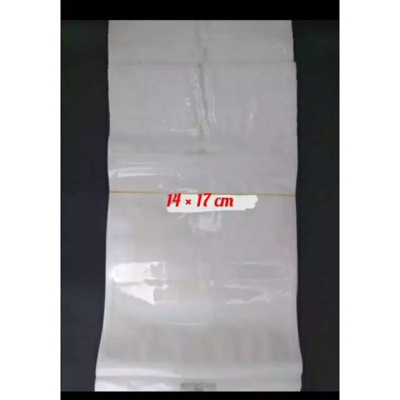 lastik Klip Ziplock putih aksesoris Handle 14 × 17 cm / 100 pcs