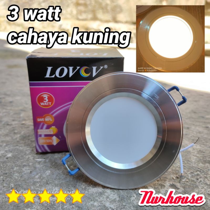 downlight led panel light 3 watt cahaya kuning warmwhite