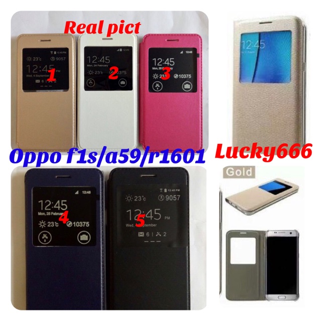 Flip cover view kulit oppo f1s flip case oppo a59 flipcase oppo f1s r1601