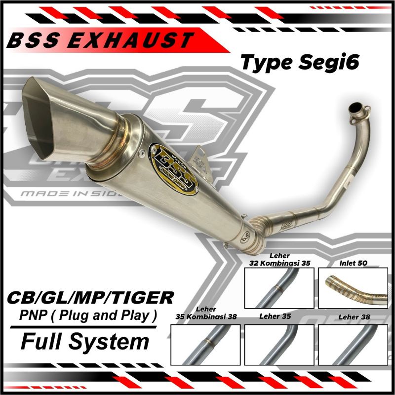 Knalpot BSS CB GL MP Tiger Segi 6 Original BSS