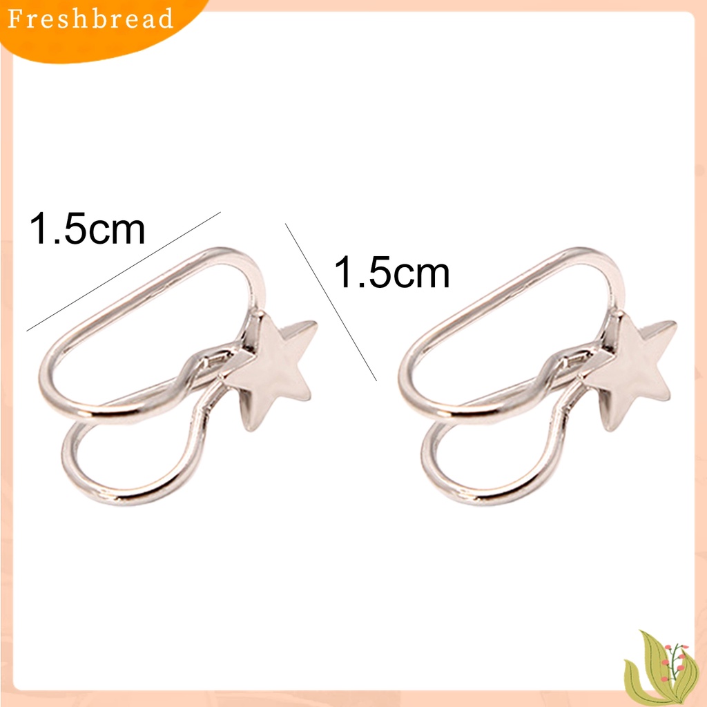 Fresh| 2pcs Anting Bentuk U Desain Bintang Untuk Wanita