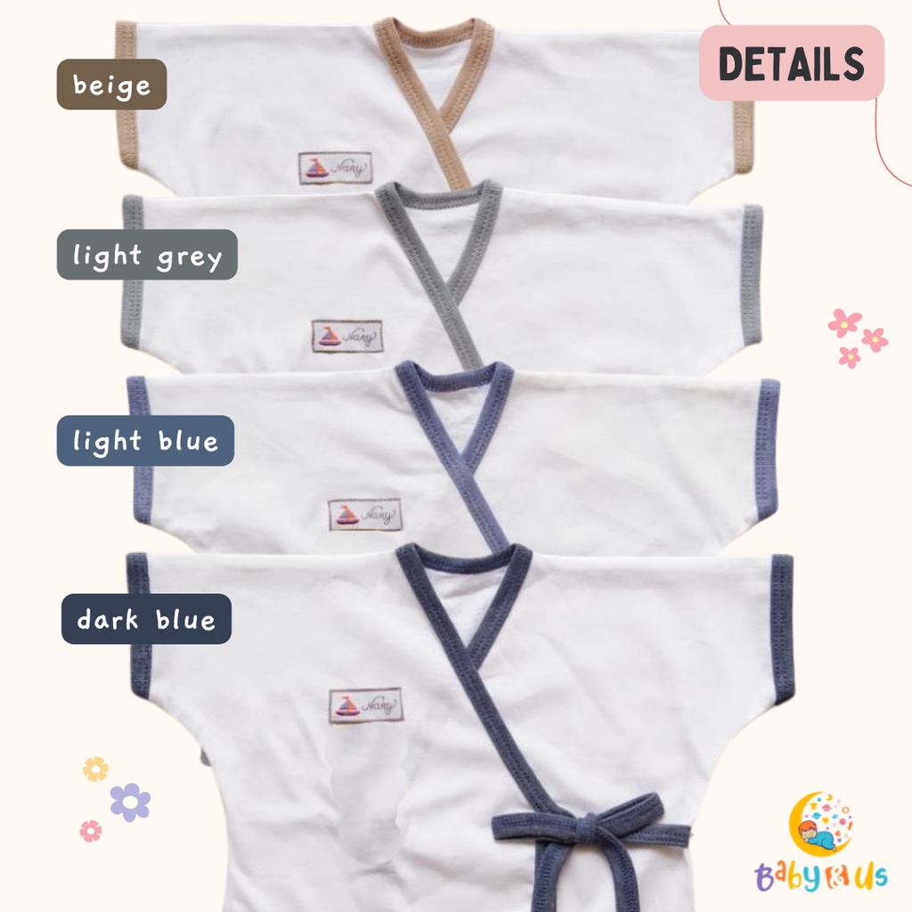 Kimono Pendek Set Nary Baby - Set Kimono Bayi Lengan Pendek Celana Pendek Bahan Kaos 0-3 3-6 bulan