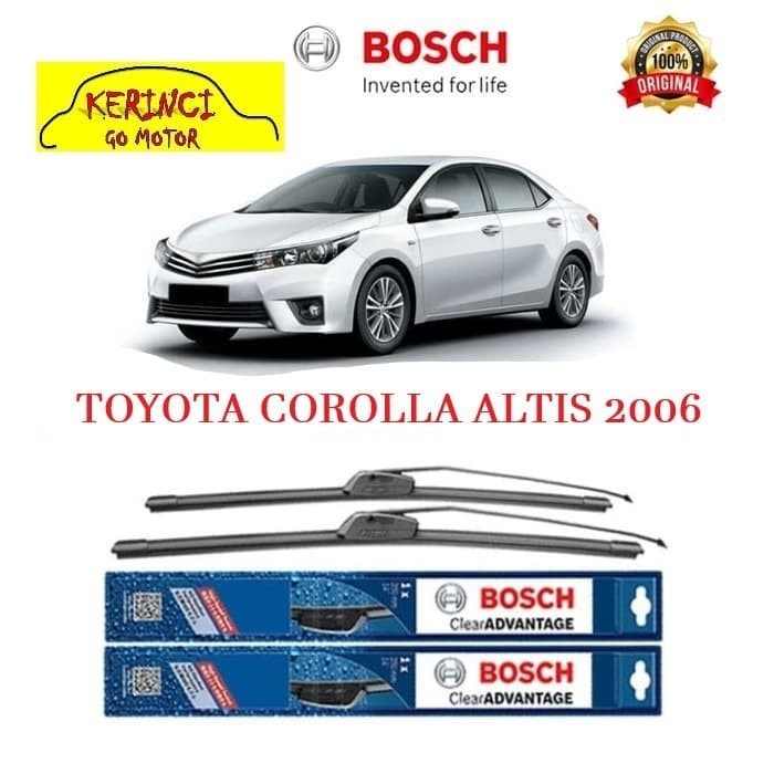 WIPER BOSCH CLEAR ADVANTAGE TOYOTA COROLLA ALTIS 2006 22&quot; &amp; 16&quot; SET