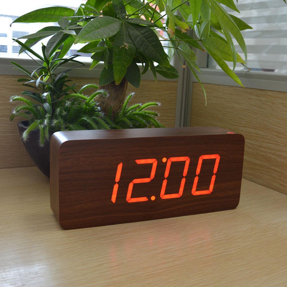 Jam kayu Lampu Led Elegant Random / Wooden Clock Besar / Big