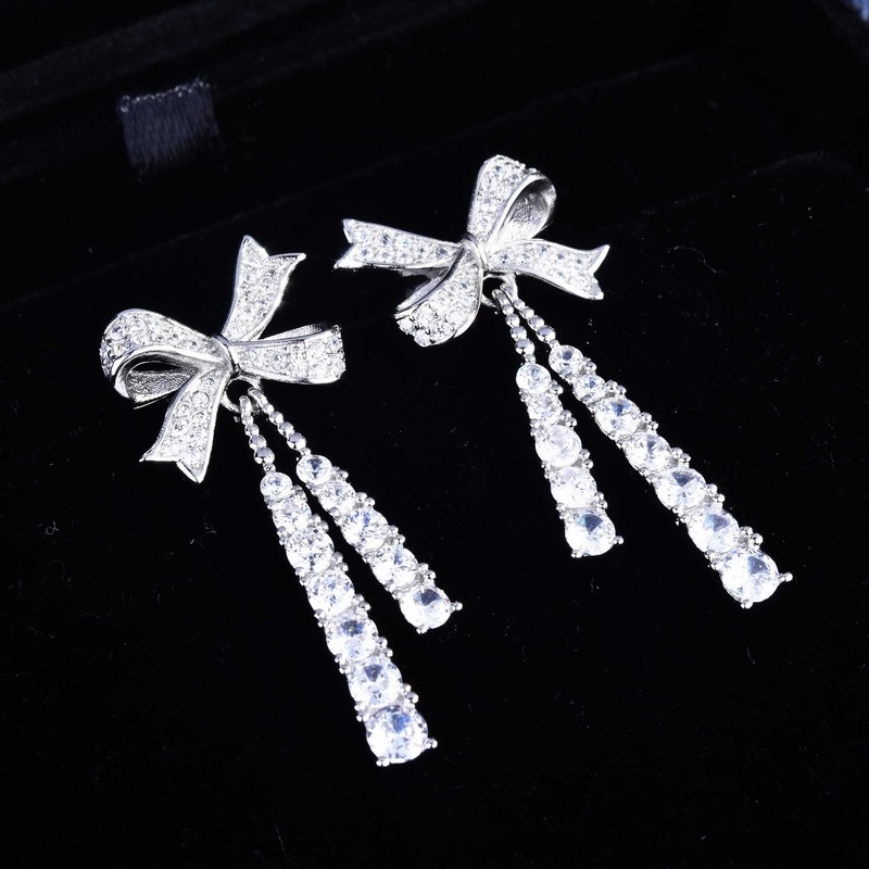 Fashion Temperament Silver Ear Studs Bow Shape Stud Earrings