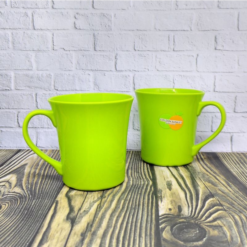 GELAS PLASTIK / GLASS / MUG HIJAU MOK7012H GOLDEN SUNKIST 009335