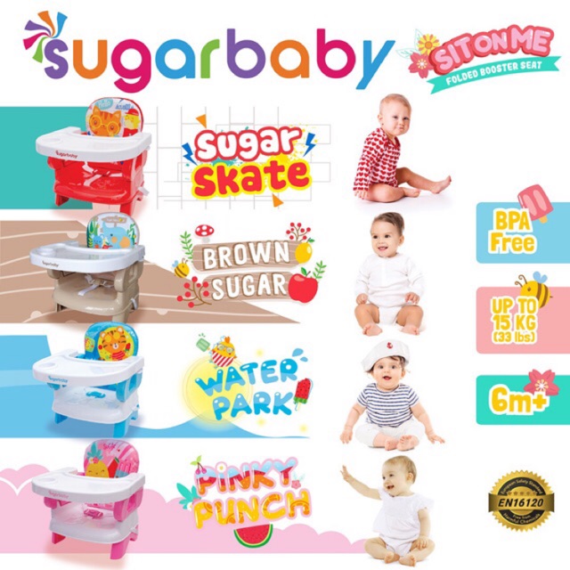  KURSI  MAKAN BABY SUGARBABY FOLDED BOOSTER SEAT BABYSHOP 