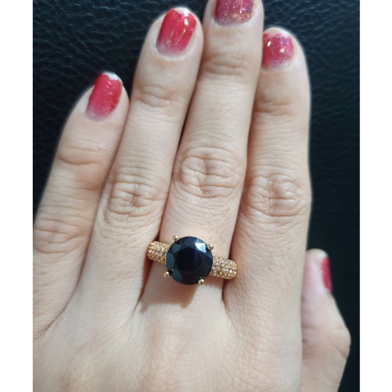 Cincin Zircon Mata Kilau Premium Quality cincin lapis emas Tidak karatan 9198
