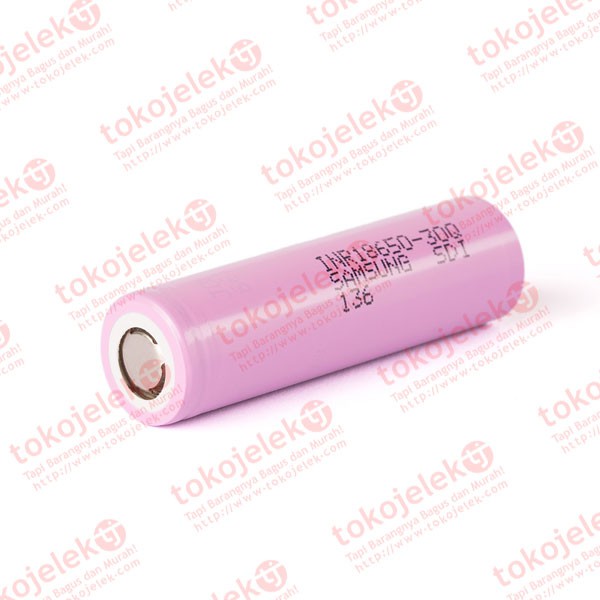SAMSUNG INR18650-30Q 3000mAh 15A Baterai Li-ion 18650 Orinal Flat mS1