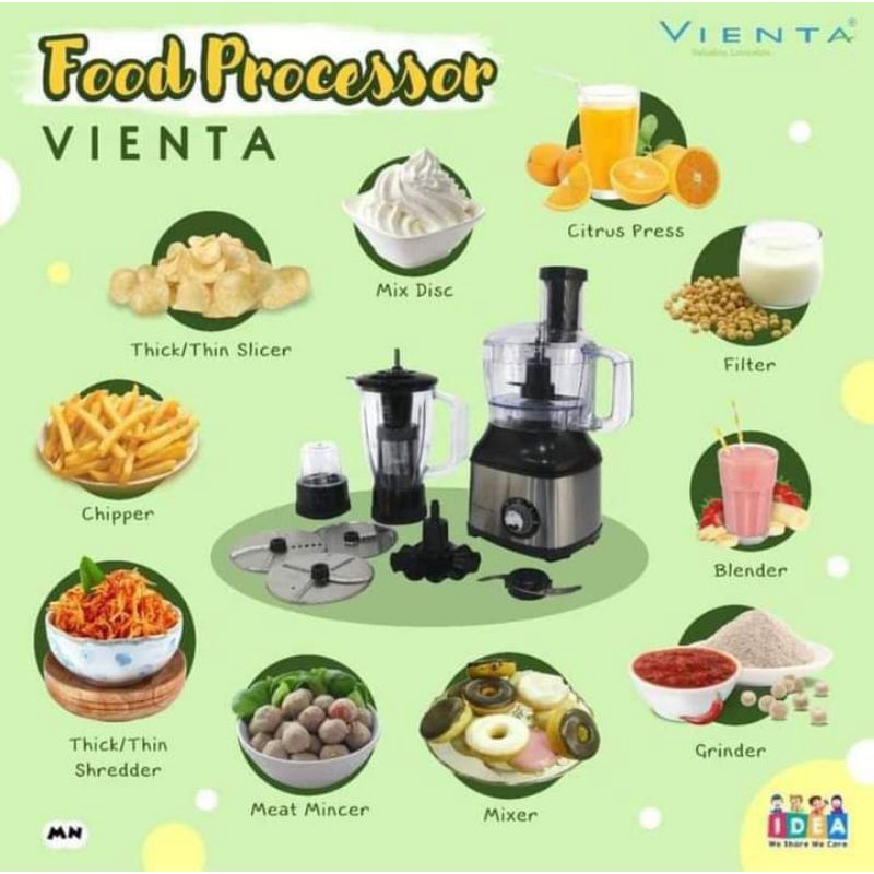 Food Processor Flexie Tritan Vienta 11 in 1 Garansi Resmi