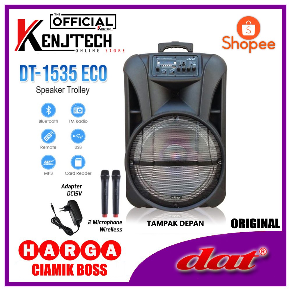 Speaker meeting speaker trolley speaker wireless speaker pengajian DAT DT 1535 Garansi resmi