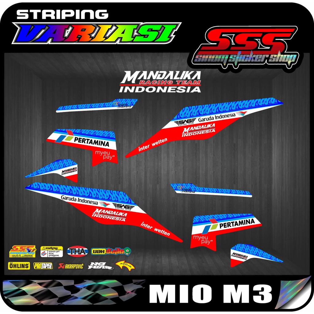 Decal Striping Stiker Mio M3 Motif Mandalika