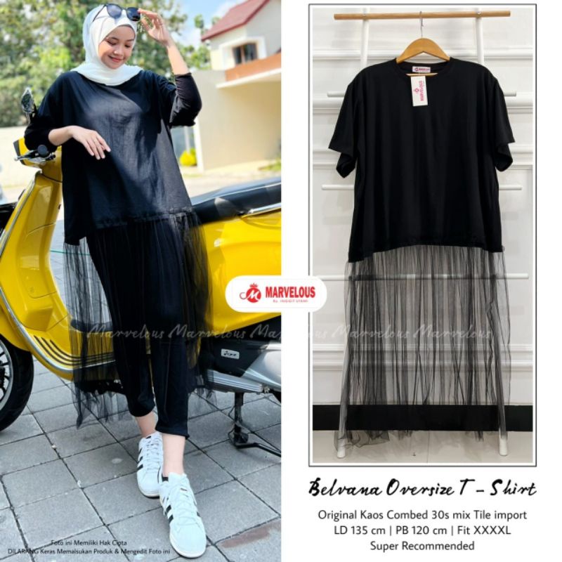 BELVANA OVERSIZE T-shirt BY MARVELOUS (OVERSIZE WANITA) Oversize muslimah modern rekomended