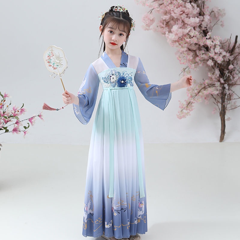 Girls' Hanfu children's ancient clothes spring and summer dress middle school children's ancient sty