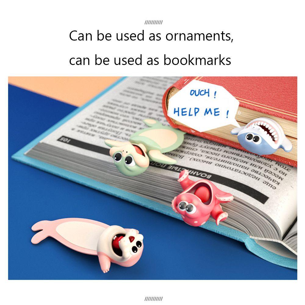 Wonder 3D Bookmark Shiba Inu Panda Ocean Series Alat Tulis Kreatif Penanda Buku Lucu