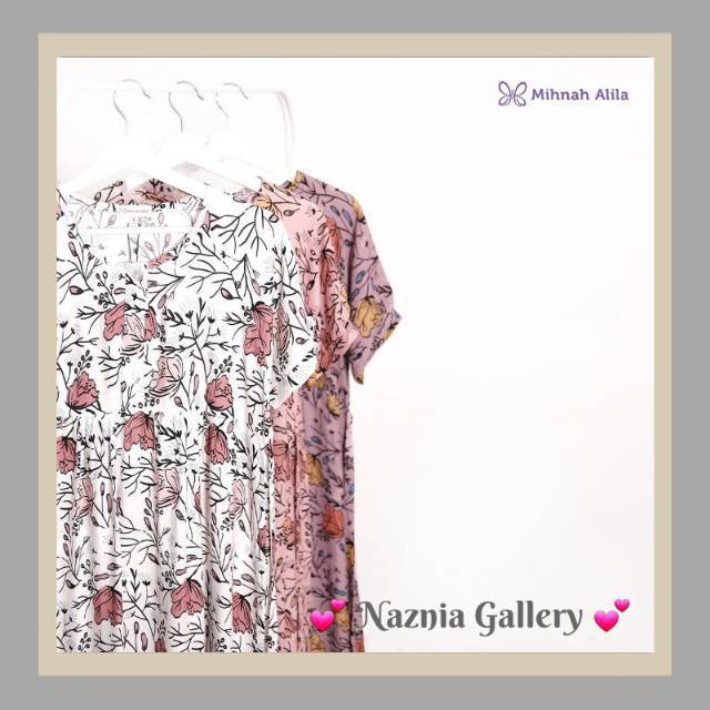 Mihnah Dress Motif dan Mihnah Homey Flowy HIJAB ALILA | Daily Dalaman Gamis Celana Panjang Syari