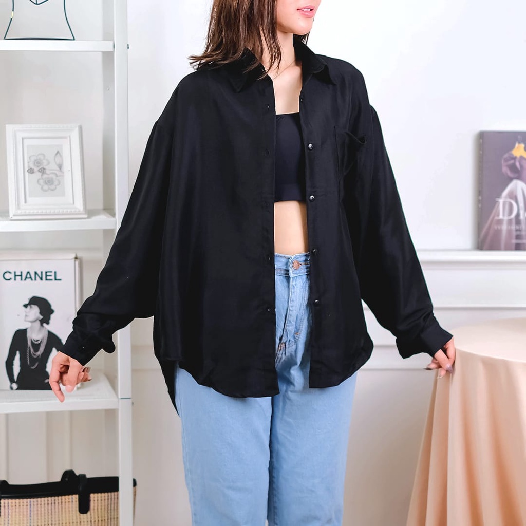 Gempi Oversize ColorPop Shirt | Baju Wanita Terbaru