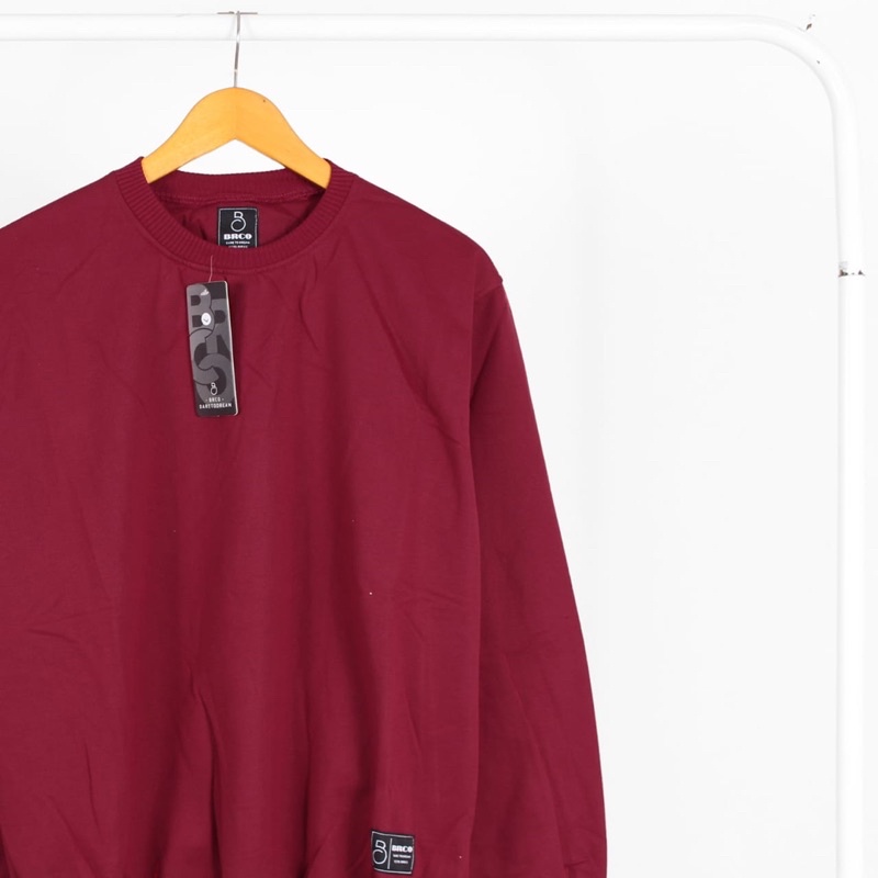 Sweater Polos Crewneck Orginal Maroon