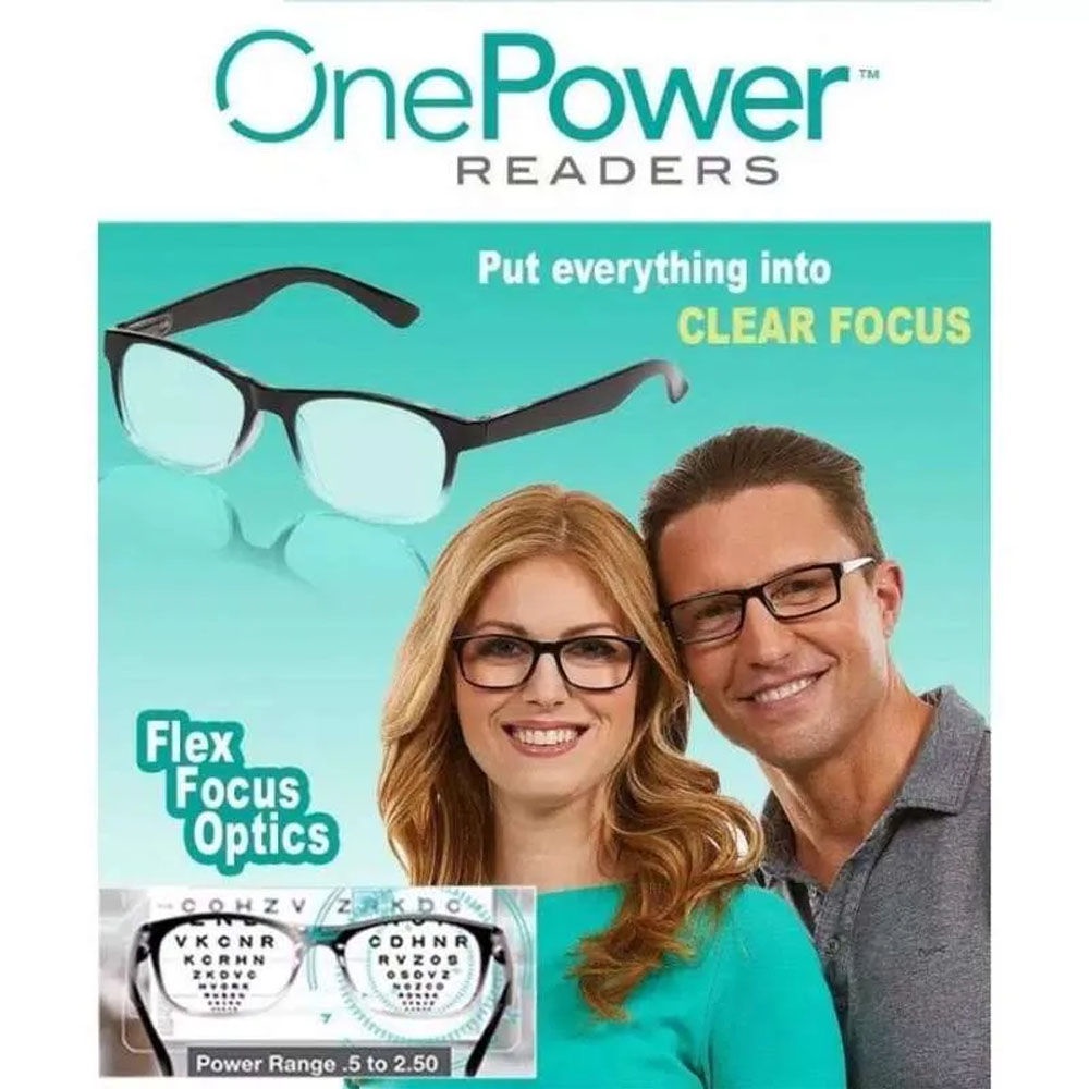 Kacamata Baca One Power Reader Bantu Mata Plus Auto Fokus Adjusment - Oval - Kacamata Baca Plus Auto Focus Unisex