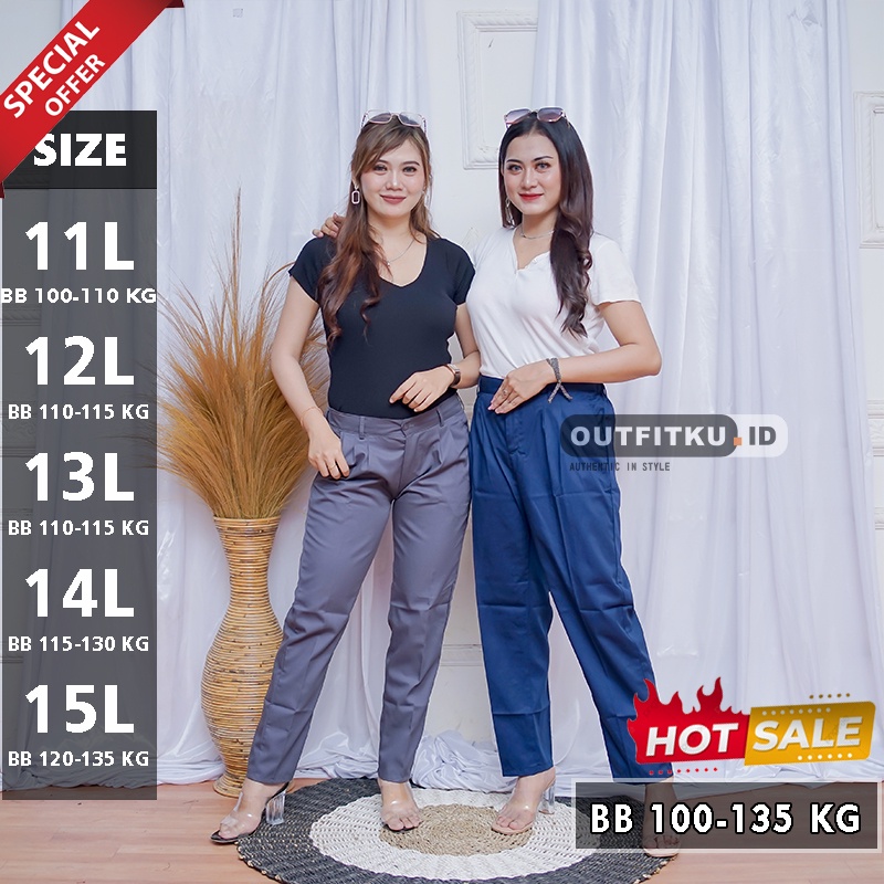 Baggypants SUPER Jumbo BB 100-135 / Celana Panjang Wanita Oversize / BIG SIZE PANTS