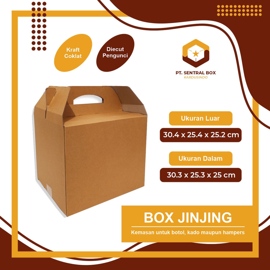 

Box Jinjing ( 30 x 25 x 24 cm ) jinjing B FLUTE - Polos/Packing/Karton/Kardus/boxjinjing/boxparcel