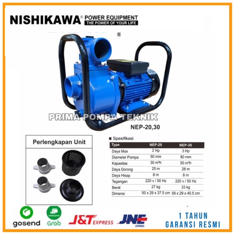 Pompa alkon 2 inch listrik Pompa air alkon elekto motor Nishikawa Nep 20 Pompa Air Irigasi Listrik